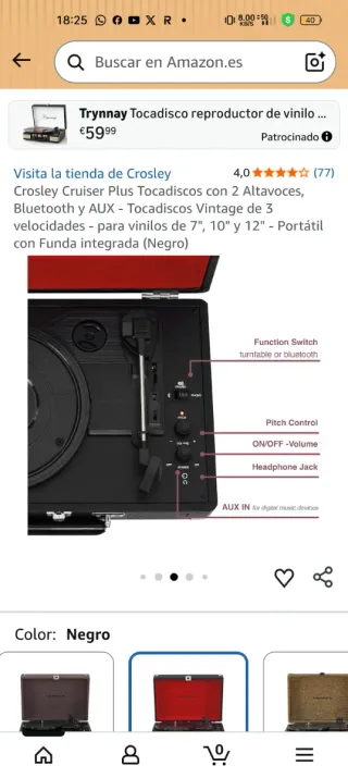 Tocadiscos Crosley + Altavoces externos 2.1