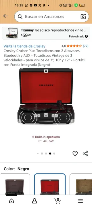 Tocadiscos Crosley + Altavoces externos 2.1