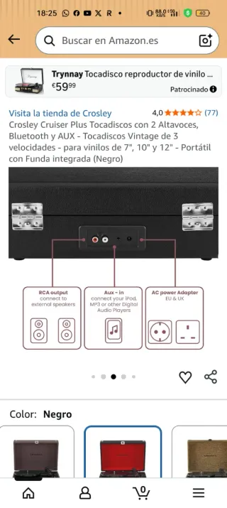 Tocadiscos Crosley + Altavoces externos 2.1