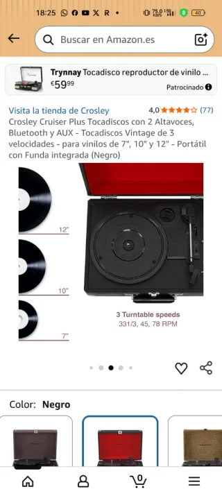 Tocadiscos Crosley + Altavoces externos 2.1