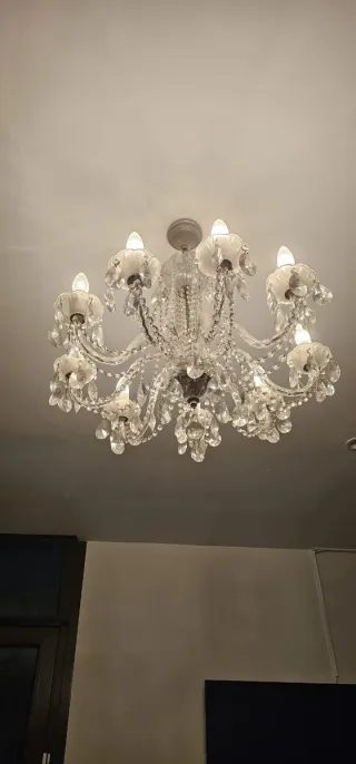 Lámpara araña cristal y metal