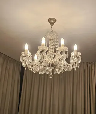 Lámpara araña cristal y metal