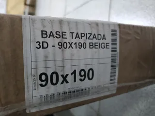 Somier Base Tapizada 3D 90x190 Beige