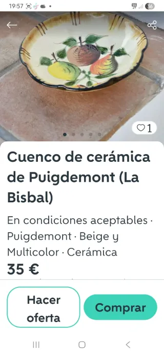 Frutero Cerámica Puidmemont 27cm