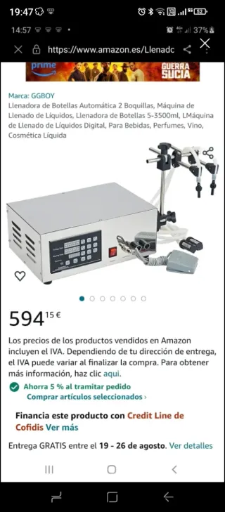 Máquina Llenadora Líquidos Botellas Perfumes