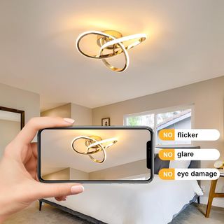 Lámpara Techo LED Moderna Dorada 30W