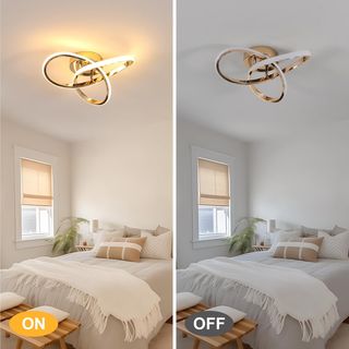 Lámpara Techo LED Moderna Dorada 30W