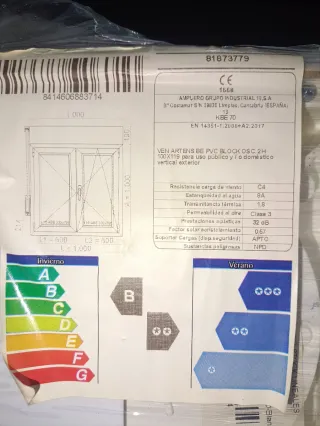 Ventana PVC AMPUERO 1000x1190