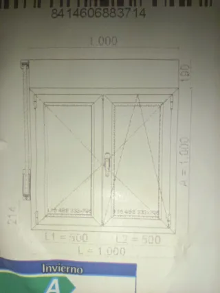 Ventana PVC AMPUERO 1000x1190