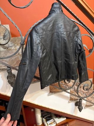 Giubbino biker in vera pelle vissuta vintage