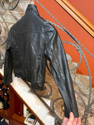 Giubbino biker in vera pelle vissuta vintage