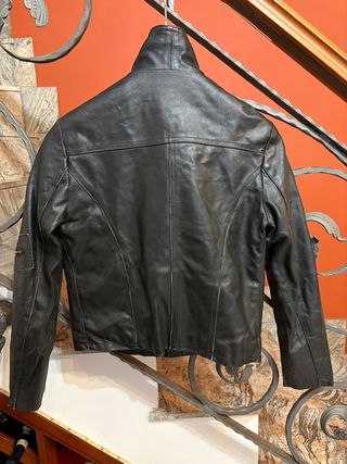 Giubbino biker in vera pelle vissuta vintage