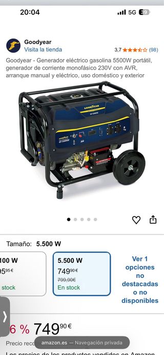 Generador Goodyear GY 5500GE