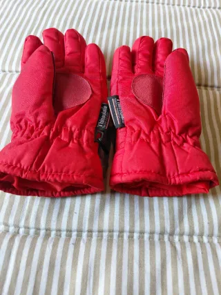 GUANTES NIEVE NIÑO ROJOS.