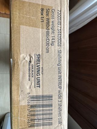 Estantería Roble y Negro INTRUP W80xH86xD30cm 14kg