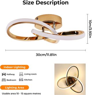 Lámpara de techo LED 30 W 3375 lm - 4500 K,Dorado