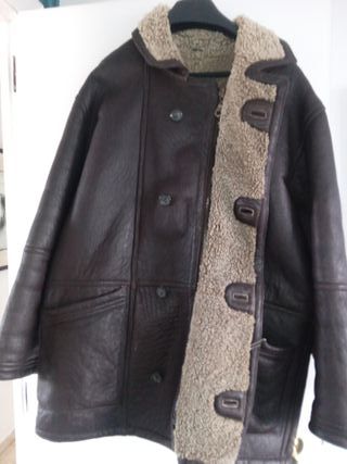 Chaquetón de cuero forrado piel hombre
