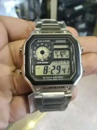 4 CASIO AE-1200WHD-1a/ correa metálica/oferta flas