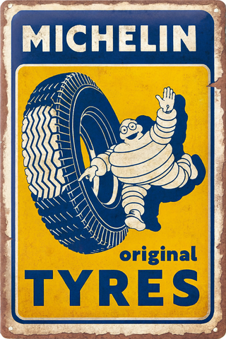 Chapa Michelin Neumáticos Vintage 20x30cm