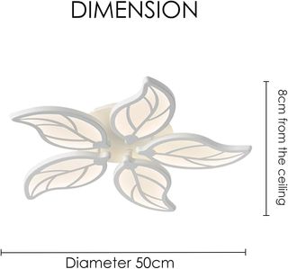 Lámpara Techo LED Diseño Hoja 50cm 40W