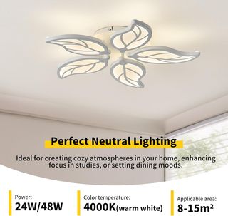 Lámpara Techo LED Diseño Hoja 50cm 40W