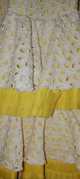 Vestido Gitana Blanco y Amarillo