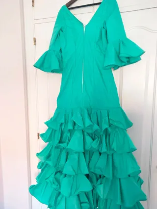 Traje flamenca verde agua T10-12 años