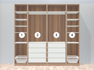 Armario Ikea PAX 4 módulos, 8 cajones