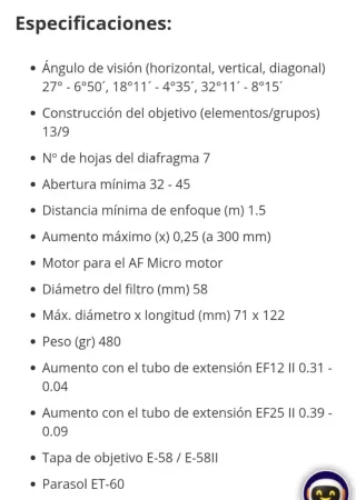 Objetivo Canon EF 75-300mm f/4-5.6 III