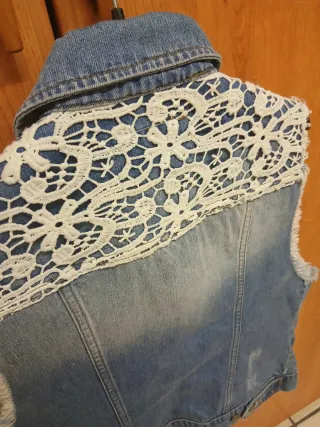 Gilet Subdued donna con pizzo bianco taglia S
