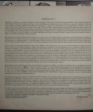 Vinilo LP Canciones de Carcel Ho Chi Minh