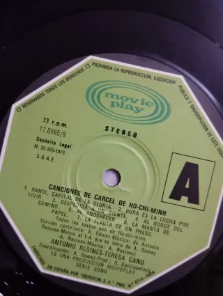 Vinilo LP Canciones de Carcel Ho Chi Minh