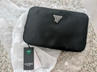 Nuova pochette uomo Guess nera con cinturino