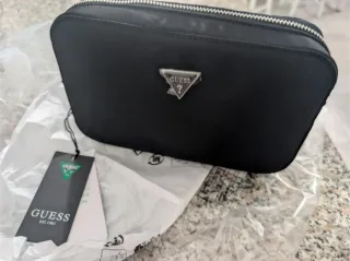 Nuova pochette uomo Guess nera con cinturino