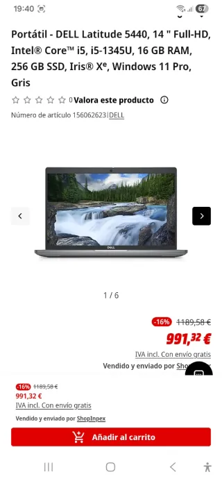 Ordenador portátil Dell Latitude 5440 Fhd 13th