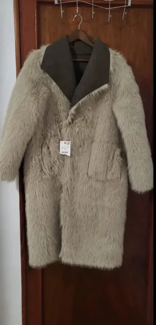 Abrigo pelo doble faz Zara