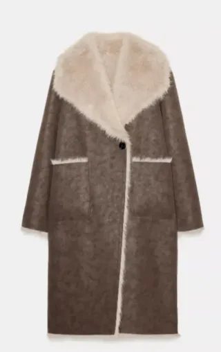 Abrigo pelo doble faz Zara