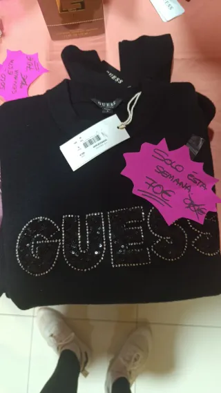 Bolso Guess Negro y Plateado