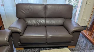 Conjunto sofás piel Granfort 3 plazas + 2 plazas