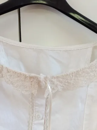 Blusa huertana niña fallera blanca