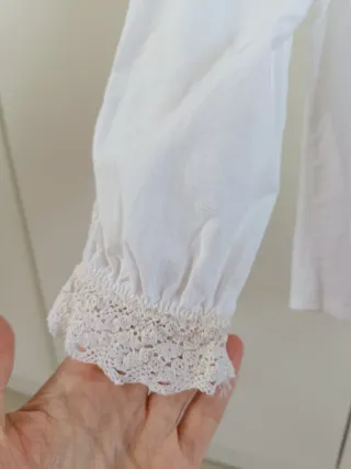 Blusa huertana niña fallera blanca