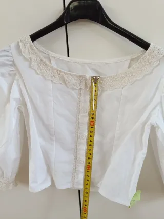 Blusa huertana niña fallera blanca