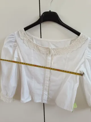 Blusa huertana niña fallera blanca