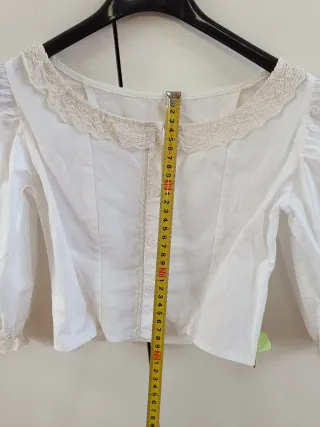 Blusa huertana niña fallera blanca