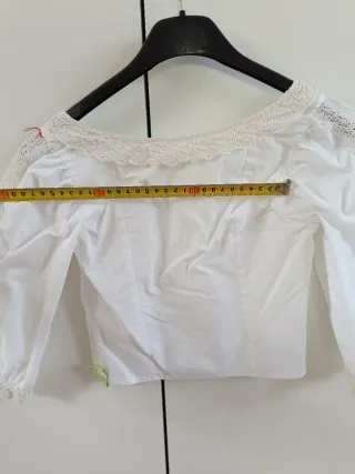 Blusa huertana niña fallera blanca