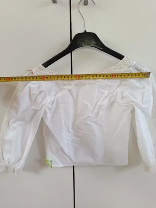 Blusa huertana niña fallera blanca