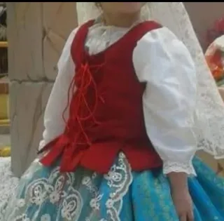 Blusa huertana niña fallera blanca