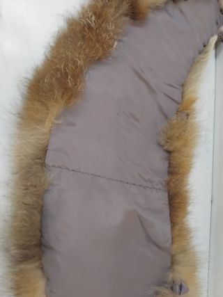 Cuello de pelo beige y marrón