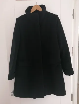 Abrigo paño negro Zara Talla L