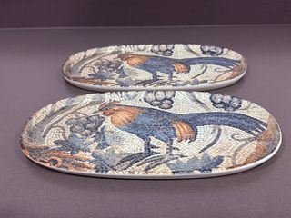 Bandejas ovaladas mosaico gallo